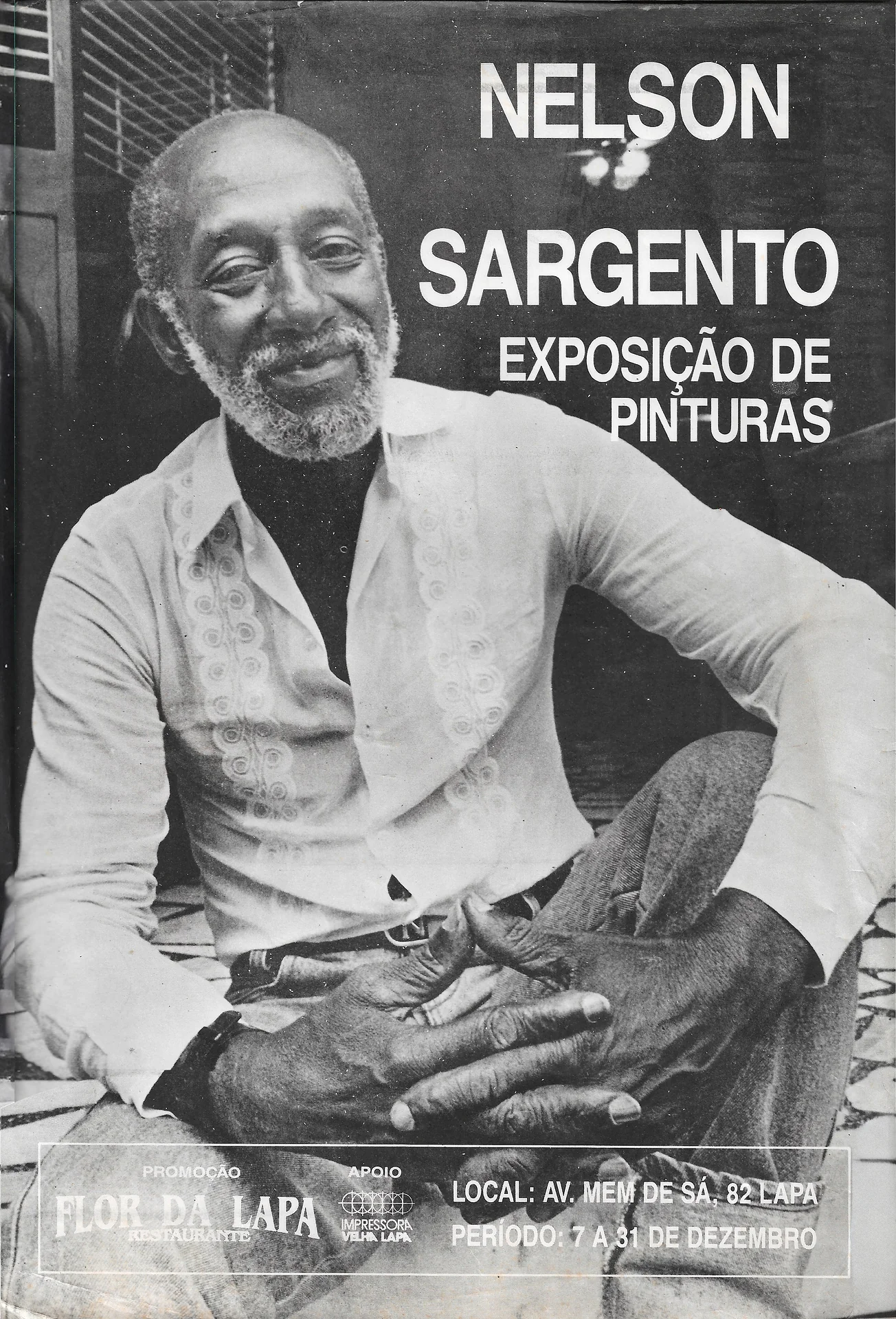 Cartaz de exposição de pinturas de Nelson Sargento.